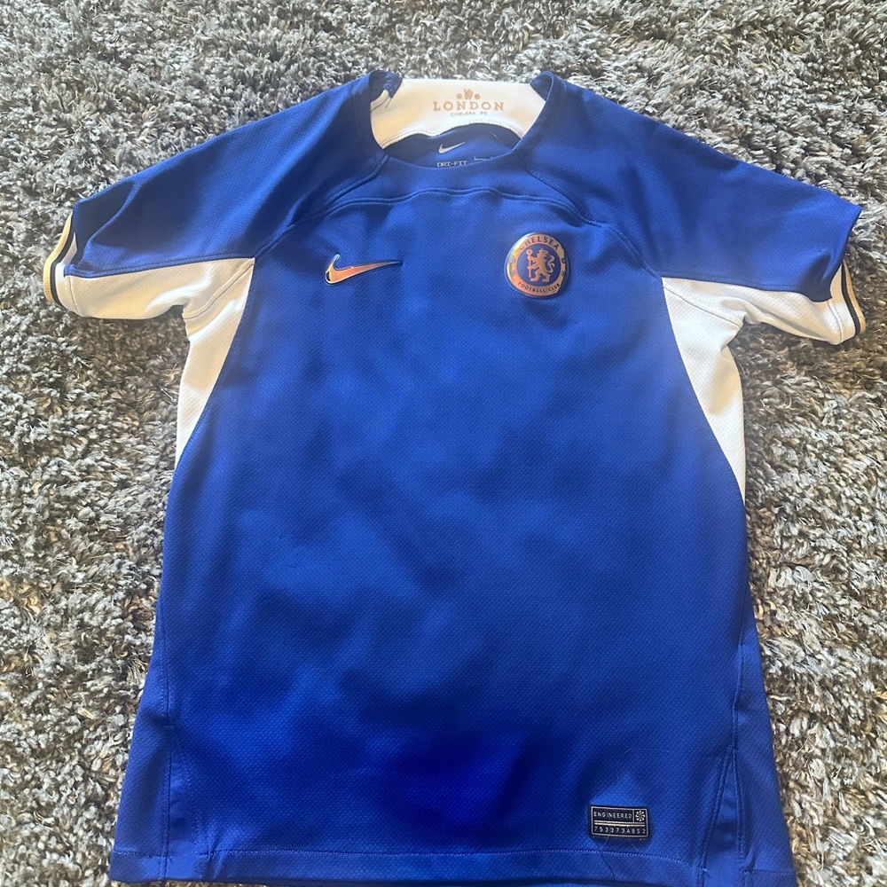 Nike Blue and White Chelsea Jersey Performance Fabric